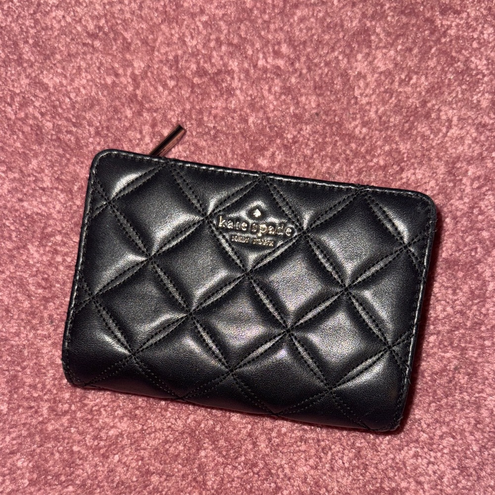 kate spade Quilted Black Zip Wallet